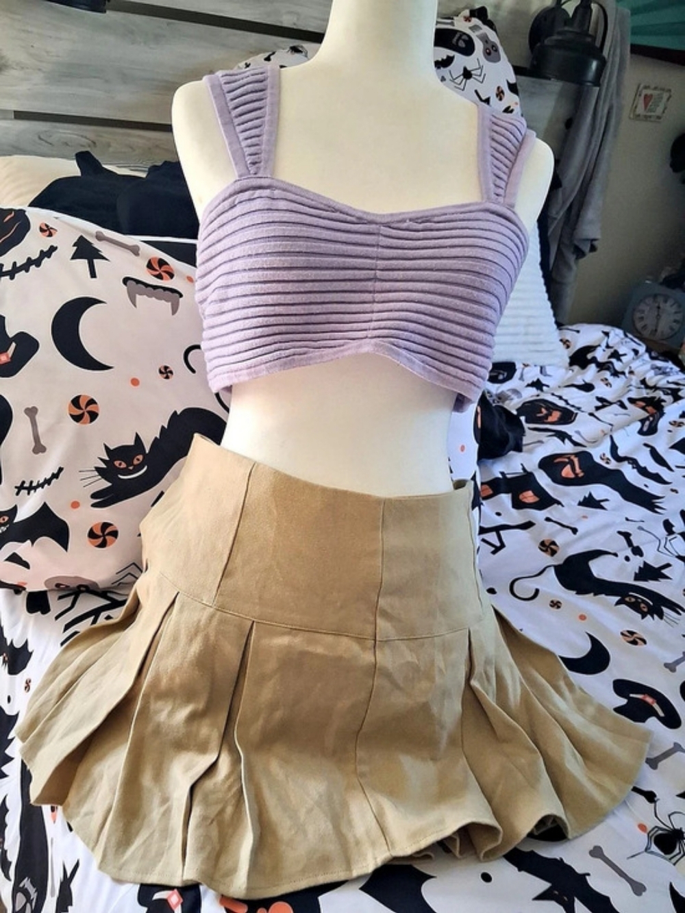 Ribbed Crop Top in Purple
